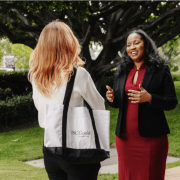 Gould School of Law Dean Franita Tolson speaking.